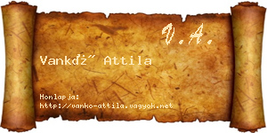 Vankó Attila névjegykártya
