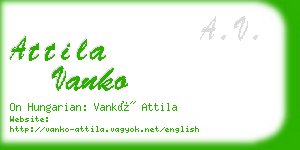 attila vanko business card